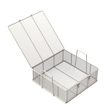 Anysizebasket Rectangular Wire Mesh Basket: 18Lx18Wx6H, 304 SS, 5/16 Rod Frame, Mesh: 2 x .063 TMT-180180060-Q02S
